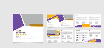 8 Page square education school brochure design template, Annual report, company profile, A4 size. Back to school, admission brochure layout bifold brochure vector