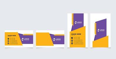 Business Card Print Template. Personal Visiting Card with Company Logo. Vertical and Horizontal Business Card Templates vector