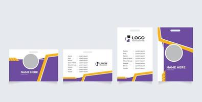 Identification Horizontal and Vertical id cards set with elements fresh color vector