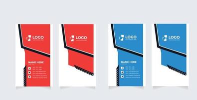 modern and simple vertical business card design template. clean, creative, style, flat, corporate vector