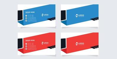 Business Card Template, Modern horizontal name card, Flat Style Vector Illustration