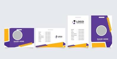 plantilla de diseño de tarjeta de identificación. apto para empresas, corporaciones, oficinas vector