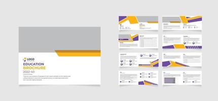 16 Page modern new year education school admission brochure company profile and annual report design Use for School, College, University, marketing, print, annual report vector