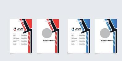 Identification Horizontal and Vertical id cards set with elements fresh color vector