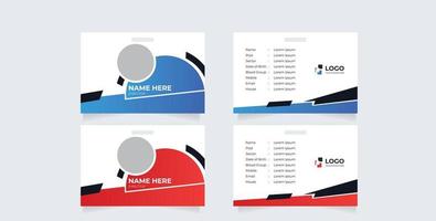 conjunto de tarjetas de identificación horizontales y verticales con elementos de color fresco vector