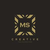 MS initial letter luxury ornament monogram logo template vector