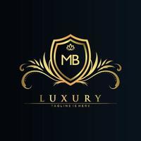 MB Letter Initial with Royal Template.elegant with crown logo vector, Creative Lettering Logo Vector Illustration.