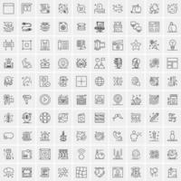 100 iconos de negocios para web y material impreso vector