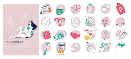 Femimine Hygiene Round Compositions vector