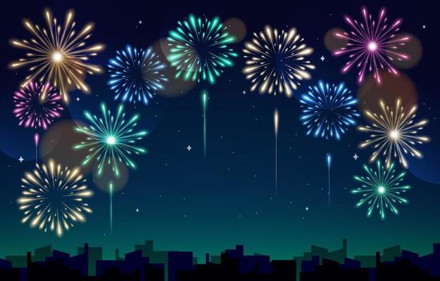 Firework at Night Sky Background