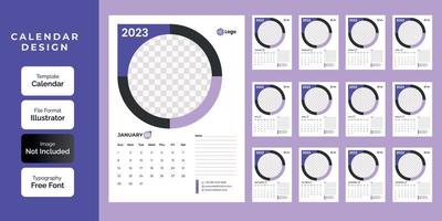 feliz año nuevo diseño de calendario 2023 vector