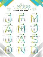 2023 Calendar year vector illustration. The week starts on Sunday Color Pro Vector