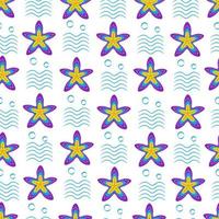 Sea stars, seamless pattern with starfish. Illustration for backgrounds, covers and packaging. Image can be used for greeting cards, posters, stickers and textile. Isolated on white background. vector