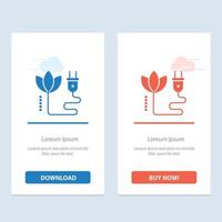 Biomass Energy Cable Plug  Blue and Red Download and Buy Now web Widget Card Template vector