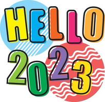 Hello 2023 logo graphic design vector