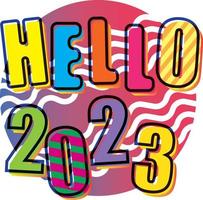 Hello 2023 logo graphic design vector