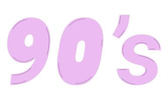 Text of the 90s is isolated on a white background. Flat style. Vector illustration