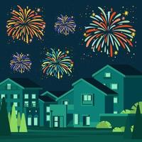 Firework Dance On New Year's Eve Concept vector
