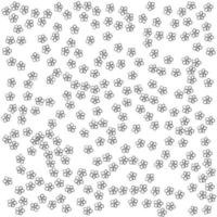 Random black outline flowers. White background. vector