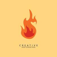 smoldering fire logo vector icon