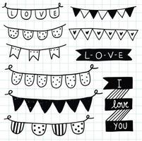 Bunting doodle elements vector