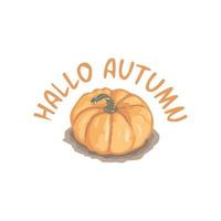 Halloween pumpkin vector illustration. Hand drawn