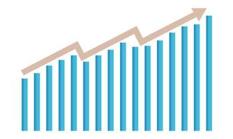 Financial chart with arrow growth up. Vector illustration. EPS 10.