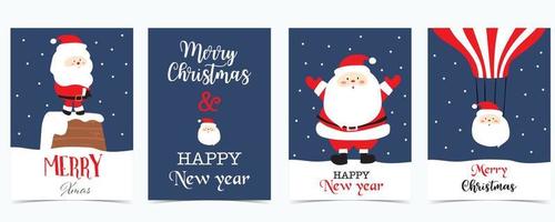 linda colección de navidad con santa claus.ilustración vectorial para póster, postal, pancarta, portada vector