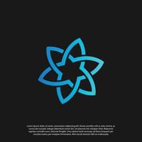 ilustración belleza minimalista flor línea arte logo, estrella y símbolo de flor vector