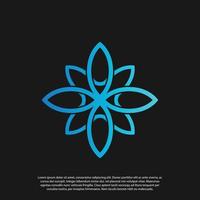 Illustration beauty minimalist flower line art logo, star and flower symbol vector