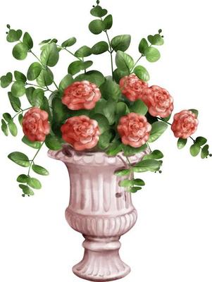 Vintage vase with flowers