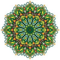 green flower and circle mandala. vector