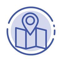 Location Map Pointer Blue Dotted Line Line Icon vector