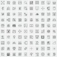 100 iconos de negocios para web y material impreso vector