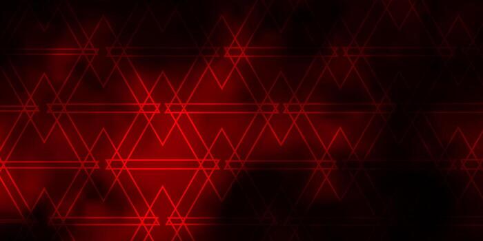 textura de vector rojo oscuro con líneas, triángulos.
