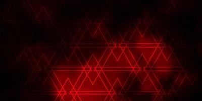 Dark Red vector background with lines, triangles.