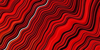 Dark Red, Yellow vector pattern with curved lines.