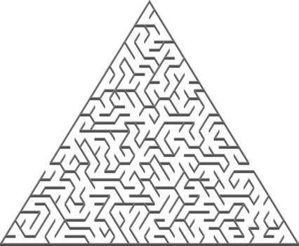 Vector background with a gray triangular 3D maze.