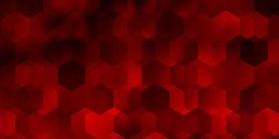 textura de vector rojo claro con hexágonos de colores.