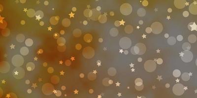 Light Orange vector layout with circles, stars.