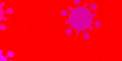 Light pink, red vector texture with disease symbols.
