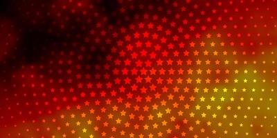 textura de vector naranja claro con hermosas estrellas.