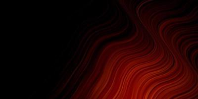 Dark Orange vector background with curves.