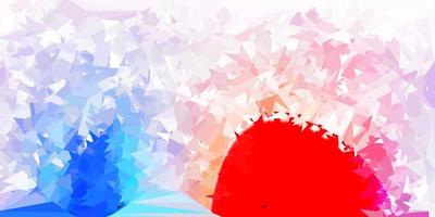 Light blue, red vector abstract triangle background.