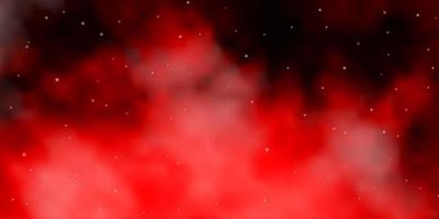 Dark Red vector template with neon stars.