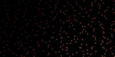 Dark Red vector background with colorful stars.