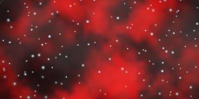 Dark Red vector pattern with abstract stars.