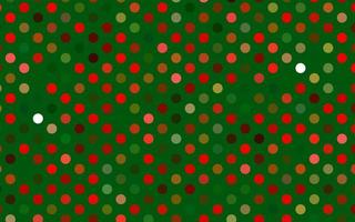 Light Green, Red vector background with bubbles.