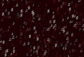 Light Red vector pattern with music elements.