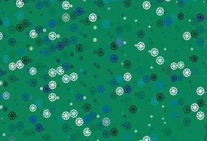 Light Blue, Green vector layout with bright snowflakes.